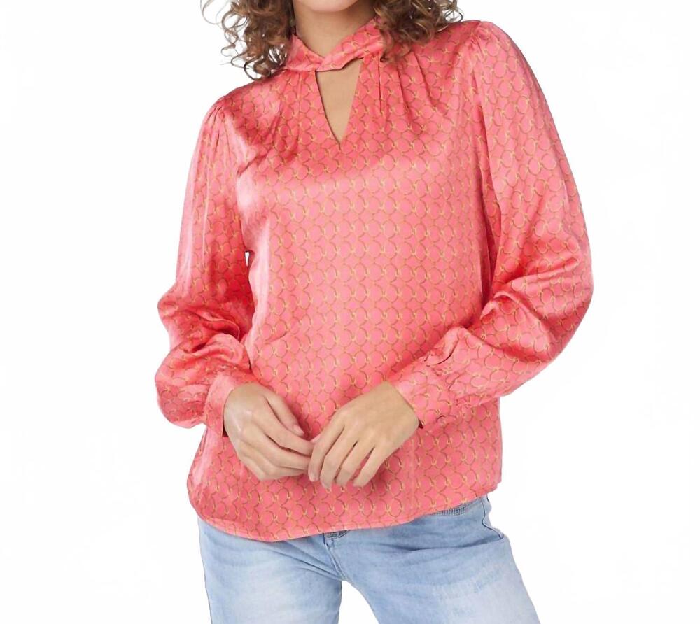 NEW ESQUALO bettina keyhole blouse in coral pink